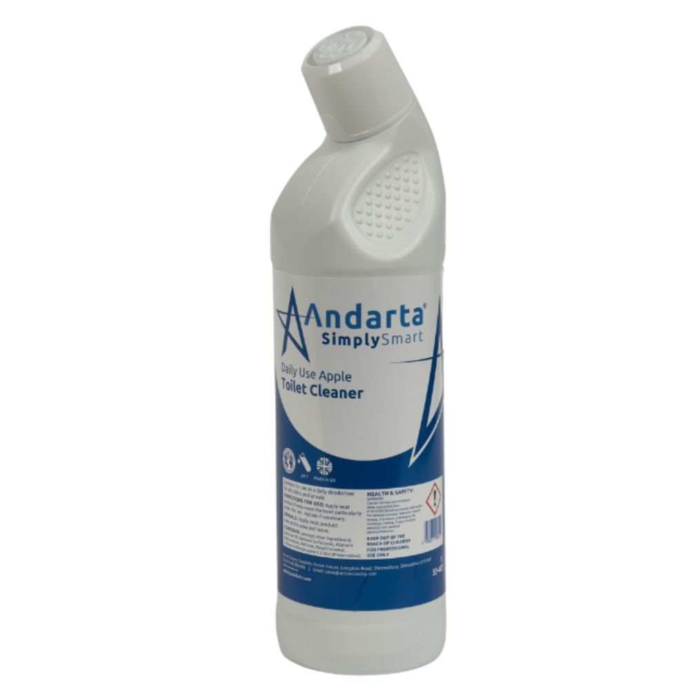 Andarta Daily Use Apple Toilet Cleaner bottle, 750ml professional washroom cleaning solution.
