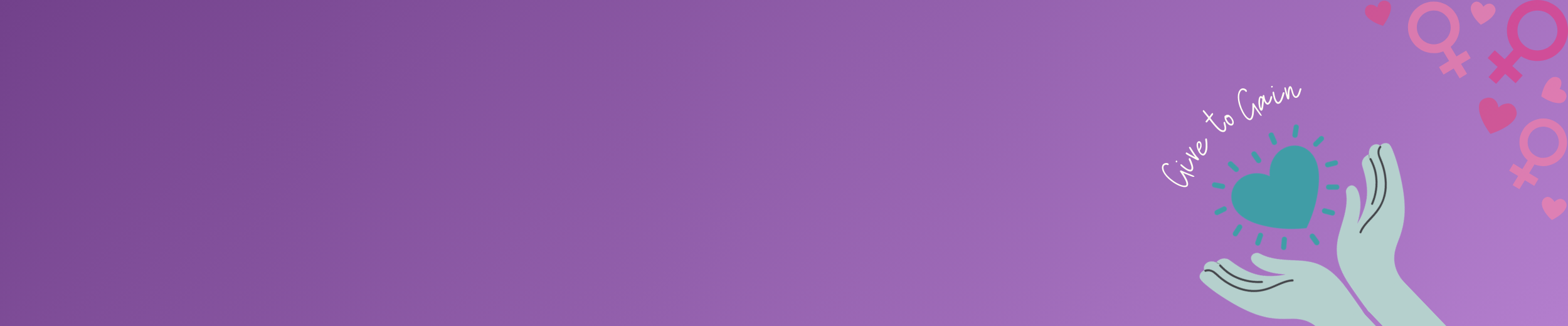 Hands holding heart on purple background