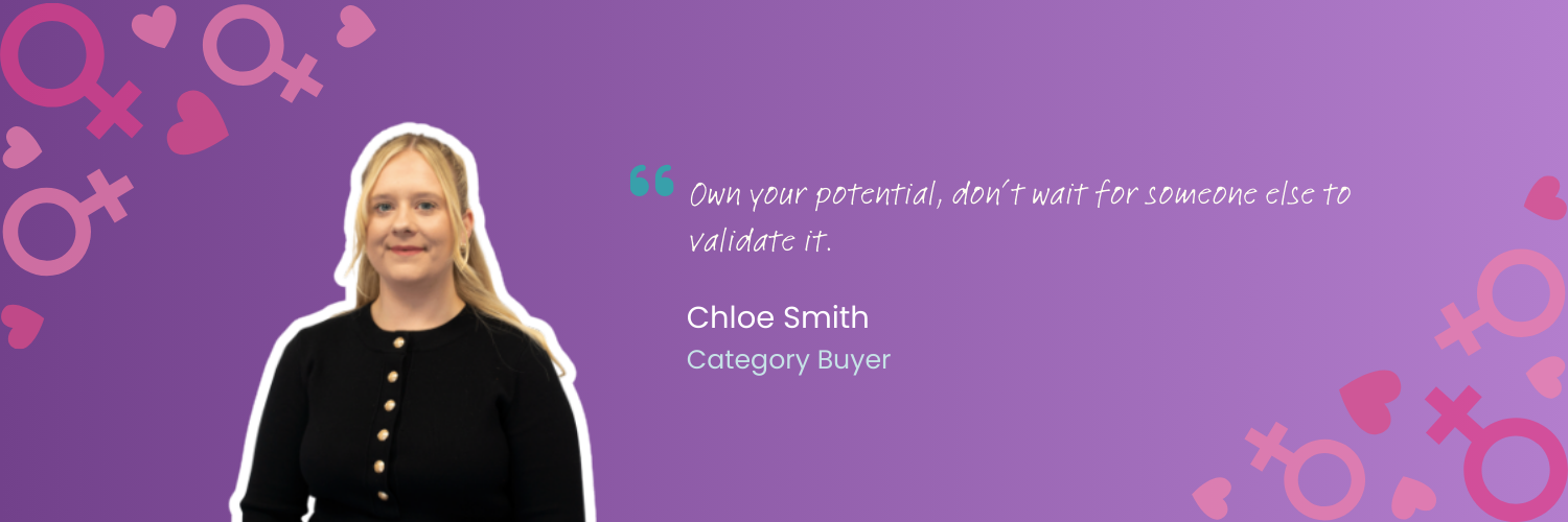 Empowering quote with feminine symbols.