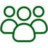 Group of people icon in green