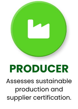 Green producer logo with factory icon