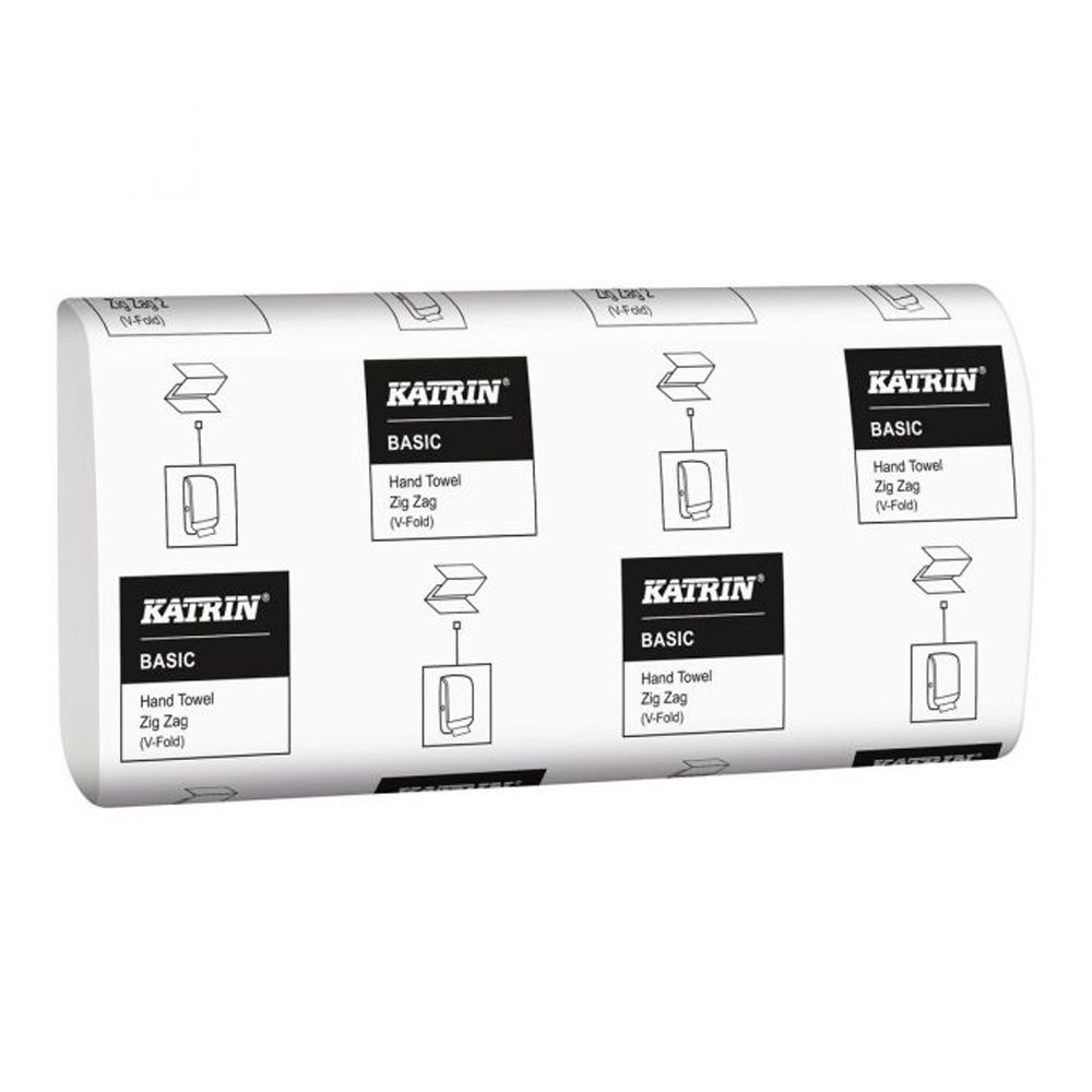 Katrin 1Ply Natural White Zig Zag V/Fold Hand Towel 2 Katrin 1Ply Natural White Zig Zag V/Fold Hand Towel