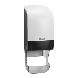 Katrin System White Toilet Roll Dispenser With Core Catcher