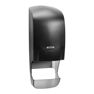 Katrin System Black Toilet Roll Dispenser With Core Catcher