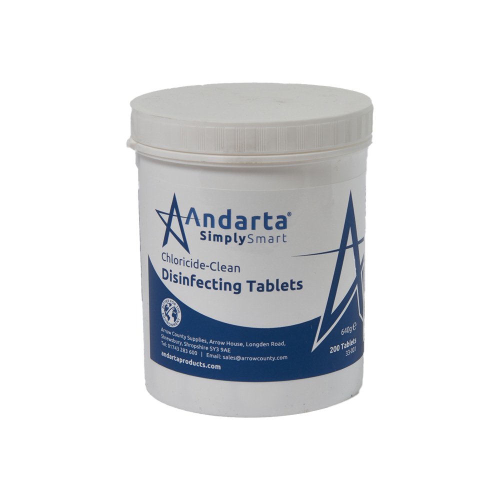 Andarta Chlorine Tablets (Tub of 200) 2 Andarta Chlorine Disinfectant Tablets